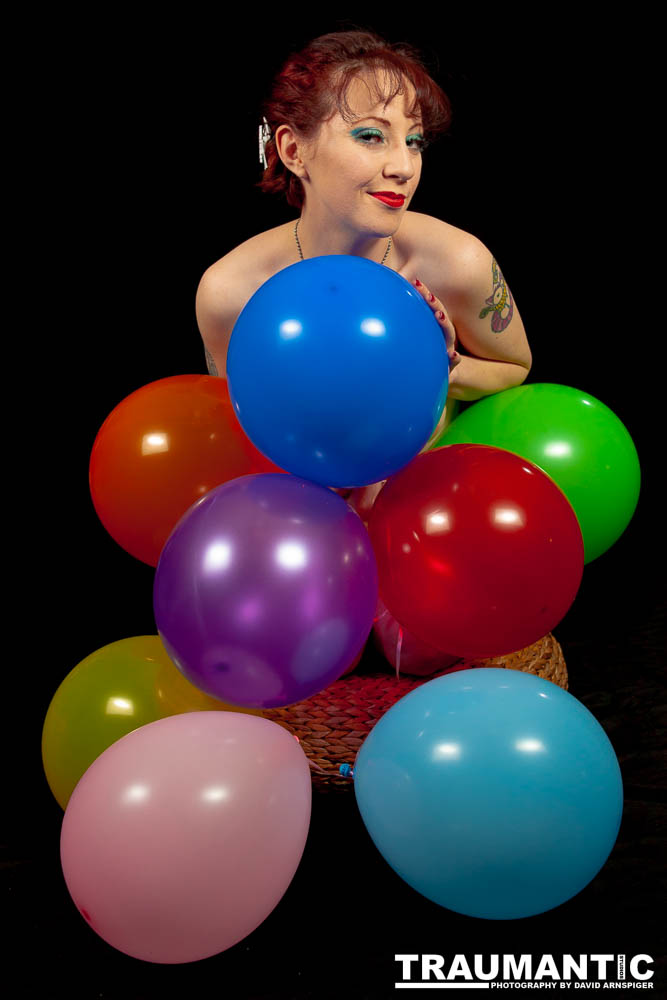 Rebecca is always up for a shoot.  This shoot was an example of the two of us just getting together to try out an idea.  I wanted to do a balloon pinup, and she popped over and helped me make it happen.