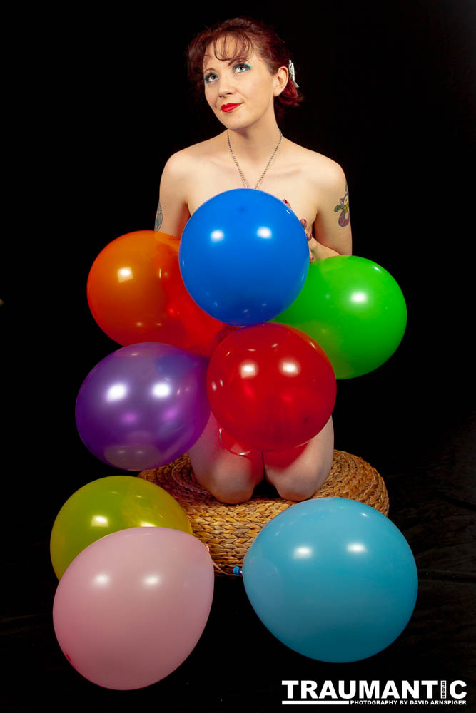 Rebecca is always up for a shoot.  This shoot was an example of the two of us just getting together to try out an idea.  I wanted to do a balloon pinup, and she popped over and helped me make it happen.