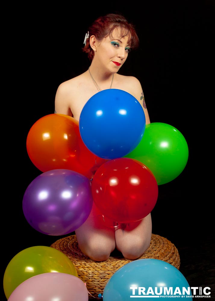 Rebecca is always up for a shoot.  This shoot was an example of the two of us just getting together to try out an idea.  I wanted to do a balloon pinup, and she popped over and helped me make it happen.