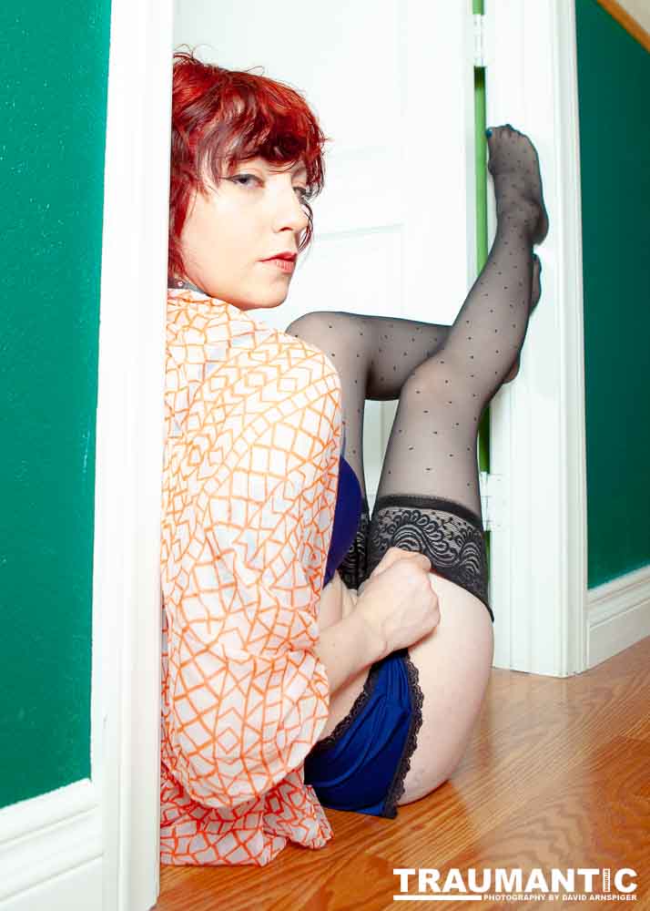 Inspired by a pinup painting, we made photographs that became a drawing.