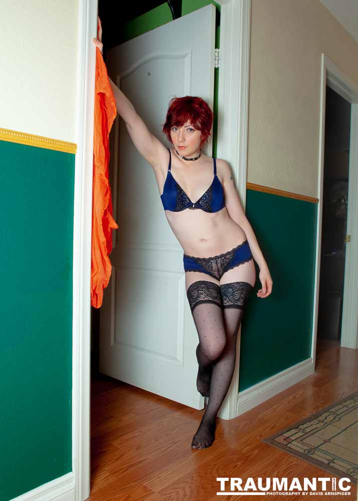 Inspired by a pinup painting, we made photographs that became a drawing.