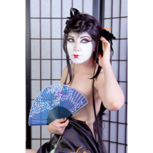 Rebecca had an idea for some Geisha style makeup.  Here's the result.