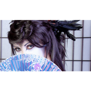 Rebecca had an idea for some Geisha style makeup.  Here's the result.