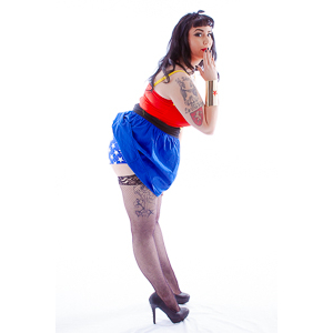 Sarah's rockabilly Wonder Woman shoot.
