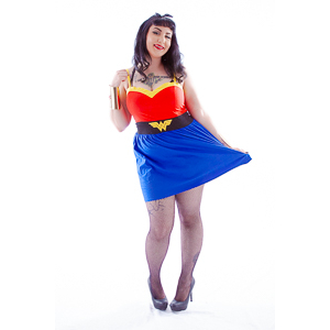 Sarah's rockabilly Wonder Woman shoot.