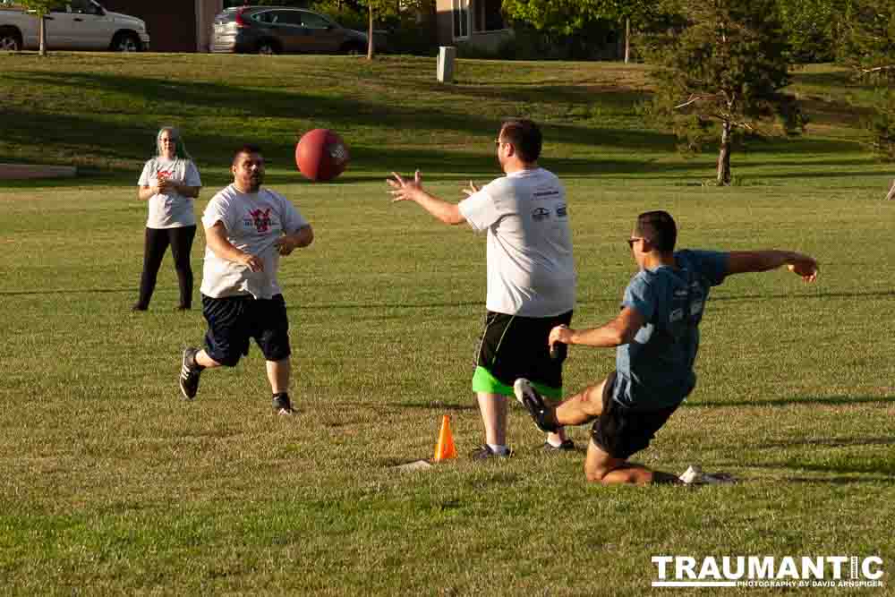 My co-workers at Forney Industries have a kickball team.  I went out and photographed their second game of the season.