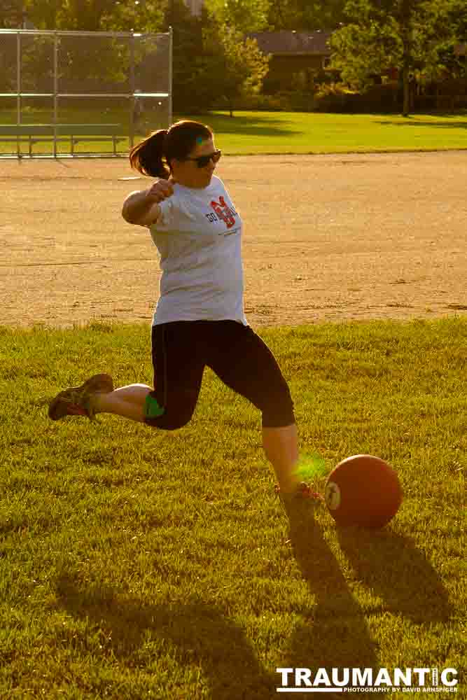 My co-workers at Forney Industries have a kickball team.  I went out and photographed their second game of the season.