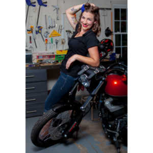 Jamie's pinup shoot with her great motorcycle.