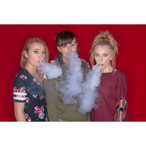Austin asked if she and Mary could come over with their friend Kat and do a quick shoot with a Vaping theme.  Here's what we were able to do on short notice.