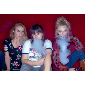 Austin asked if she and Mary could come over with their friend Kat and do a quick shoot with a Vaping theme.  Here's what we were able to do on short notice.