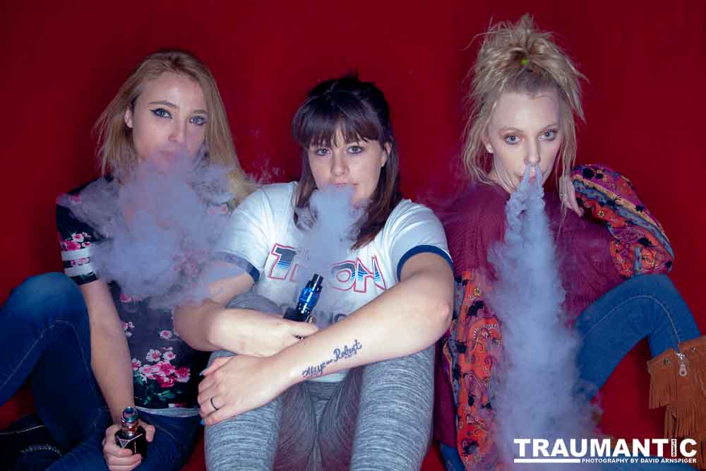 Austin asked if she and Mary could come over with their friend Kat and do a quick shoot with a Vaping theme.  Here's what we were able to do on short notice.