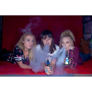Austin asked if she and Mary could come over with their friend Kat and do a quick shoot with a Vaping theme.  Here's what we were able to do on short notice.