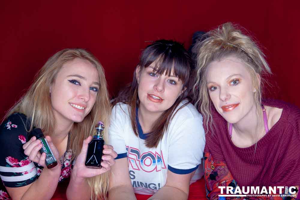 Austin asked if she and Mary could come over with their friend Kat and do a quick shoot with a Vaping theme.  Here's what we were able to do on short notice.