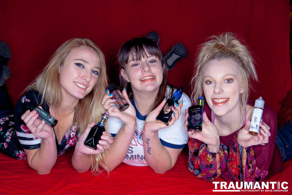 Austin asked if she and Mary could come over with their friend Kat and do a quick shoot with a Vaping theme.  Here's what we were able to do on short notice.