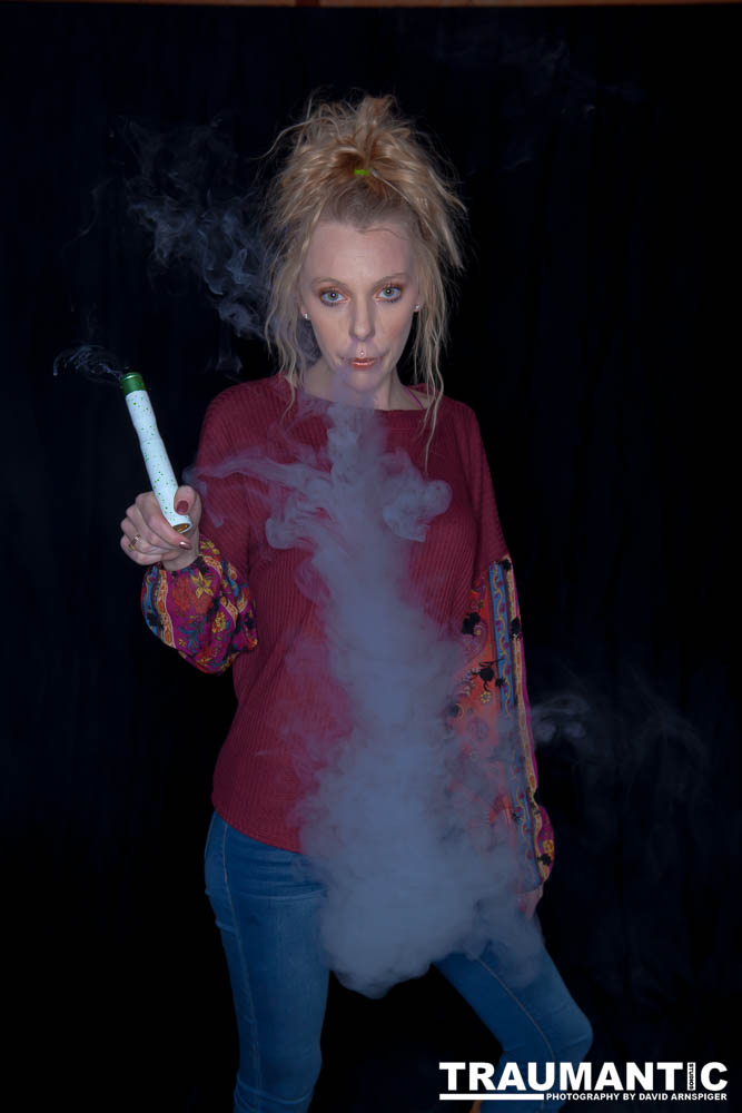 Austin asked if she and Mary could come over with their friend Kat and do a quick shoot with a Vaping theme.  Here's what we were able to do on short notice.