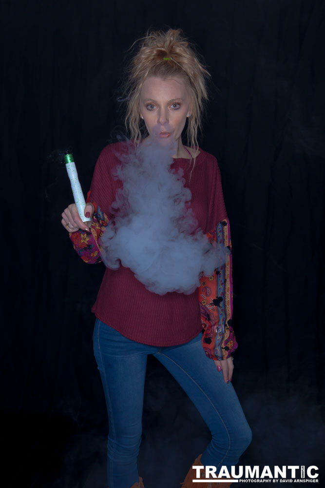 Austin asked if she and Mary could come over with their friend Kat and do a quick shoot with a Vaping theme.  Here's what we were able to do on short notice.