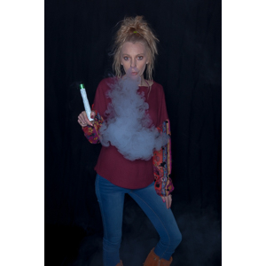 Austin asked if she and Mary could come over with their friend Kat and do a quick shoot with a Vaping theme.  Here's what we were able to do on short notice.