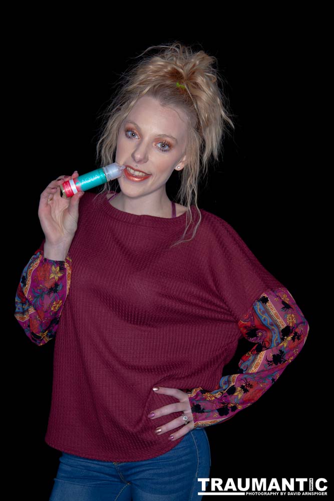Austin asked if she and Mary could come over with their friend Kat and do a quick shoot with a Vaping theme.  Here's what we were able to do on short notice.
