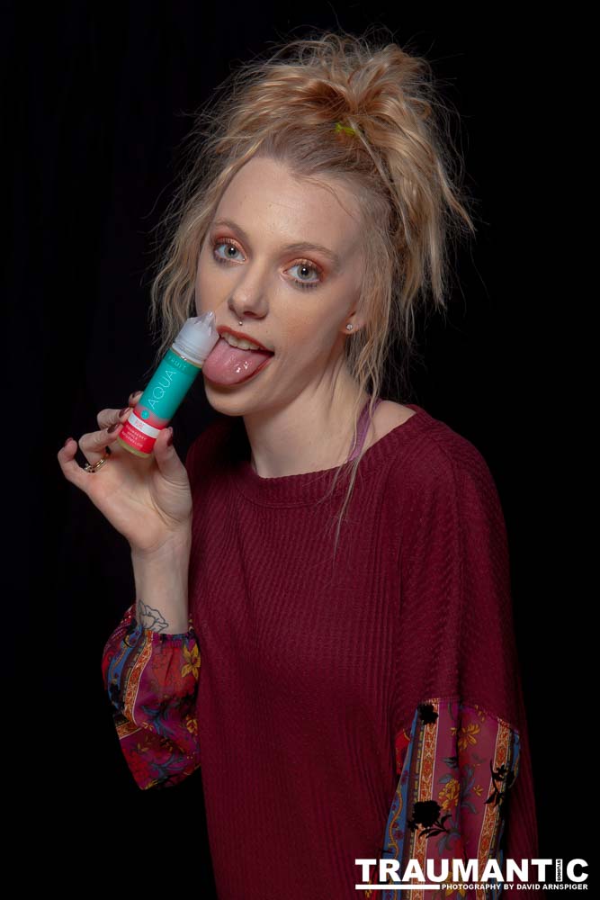 Austin asked if she and Mary could come over with their friend Kat and do a quick shoot with a Vaping theme.  Here's what we were able to do on short notice.